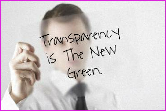 Picture of white collar worker holding up a transparency sheet