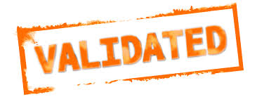 A rubber stamped as validated
