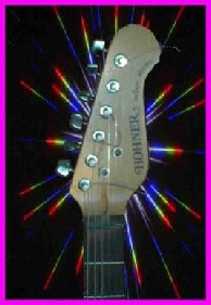 Picture of an electric guitar headstock