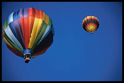 Colourful air balloon in the sky
