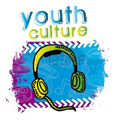 Clipart of headphones with 'Youth Culture' banner