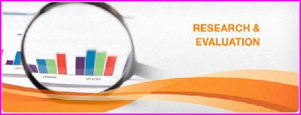 Research and evaluation graph through a magnifying glass